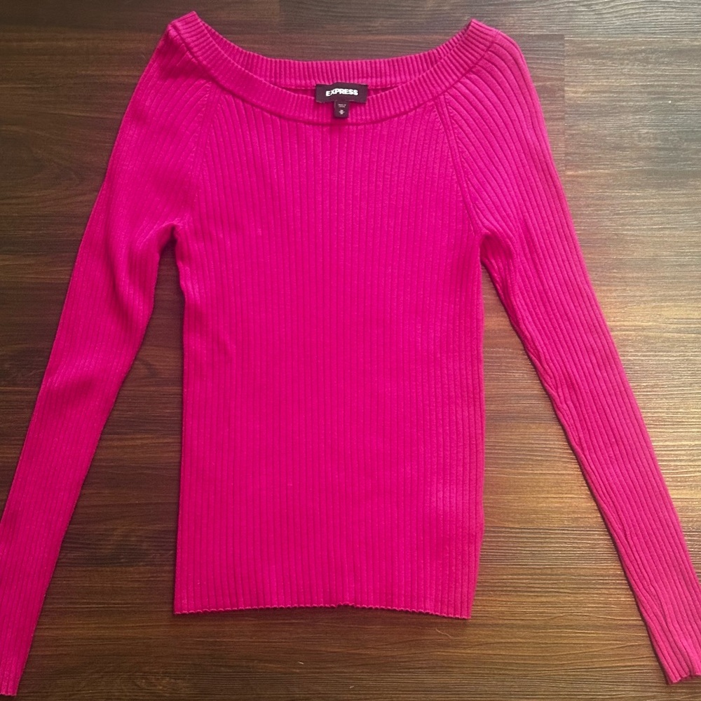 Express Fuchsia Ribbed Sweater